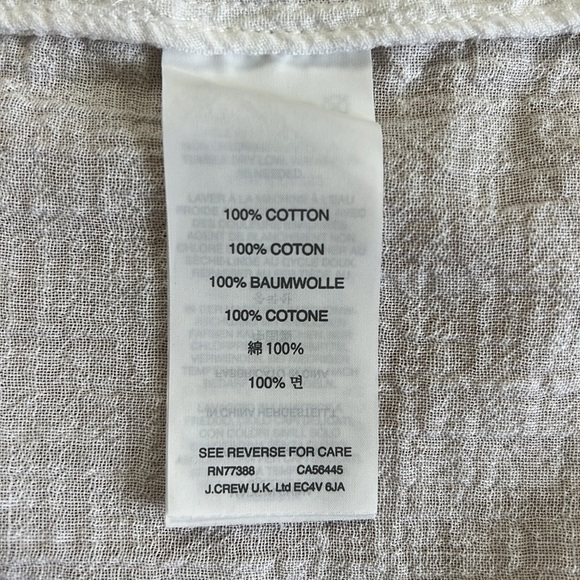 J. CREW White Cotton Smocked Flutter-Sleeve Mini Dress - Swim Cover-Up - Small - Picture 14 of 15